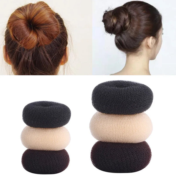 3Colors Fashion Elegant Hair Bun Donut Foam Sponge Easy Big Ring Hair Styling Tools Hairstyle Hair Accessories For Girls Women