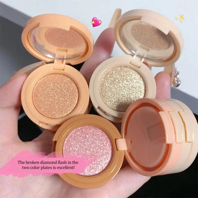 New 3 In 1 Glitter Eyeshadow Highlighter Blush Palette Matte Pearlescent Multifunctional Shimmer Eyes Face Makeup Cosmetics Tool