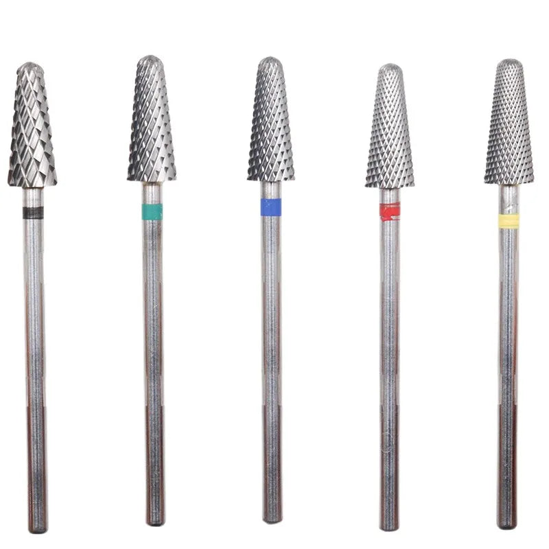 5mm Cone Carbide Nail Drill Bit 3/32" Milling Cutter For Manicure Rotary Burr Nail Bits Electric Drill Accessories Tool