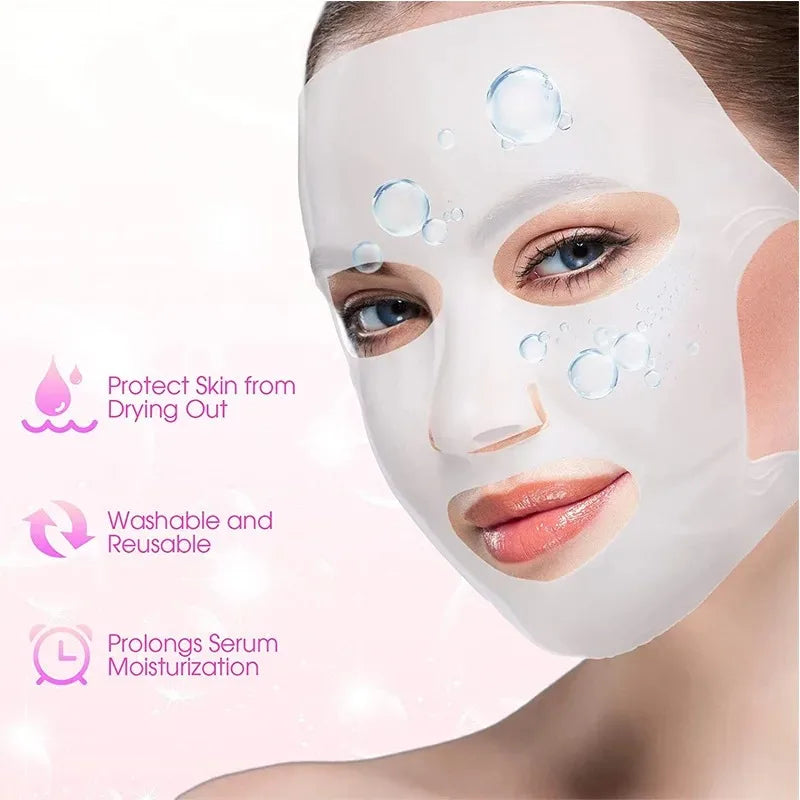 3D Silicone Mask Face Women Skin Care Tool Hanging Ear Face Mask Gel Sheet Reusable Lifting Anti Wrinkle Firming Ear Fixed Tools