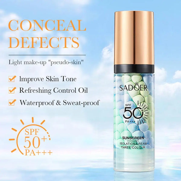 SPF50+ Makeup Primer Moisturizing Isolation Cream Invisible Pores Facial Base Brighten Correcting Skin Tone Refreshing Cosmetics