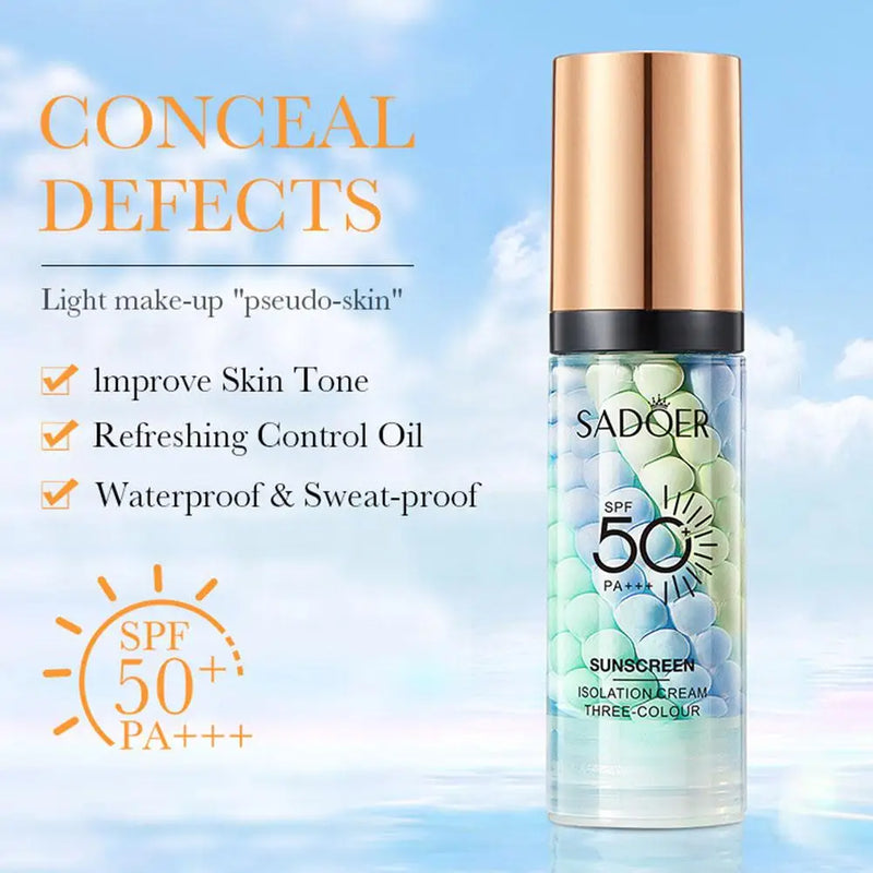 SPF50+ Makeup Primer Moisturizing Isolation Cream Invisible Pores Facial Base Brighten Correcting Skin Tone Refreshing Cosmetics