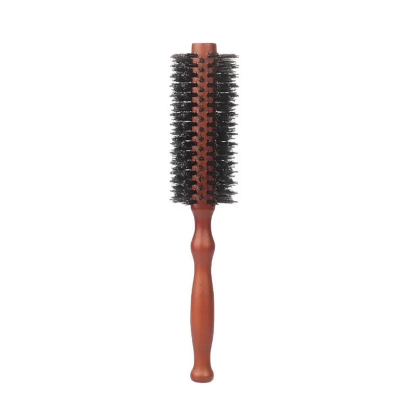 Anti Static Boar Bristle Hair Round Brush Blow Drying Brush Styling Hair Brush with Wooden Handle Hair Curly Comb Hair Brush